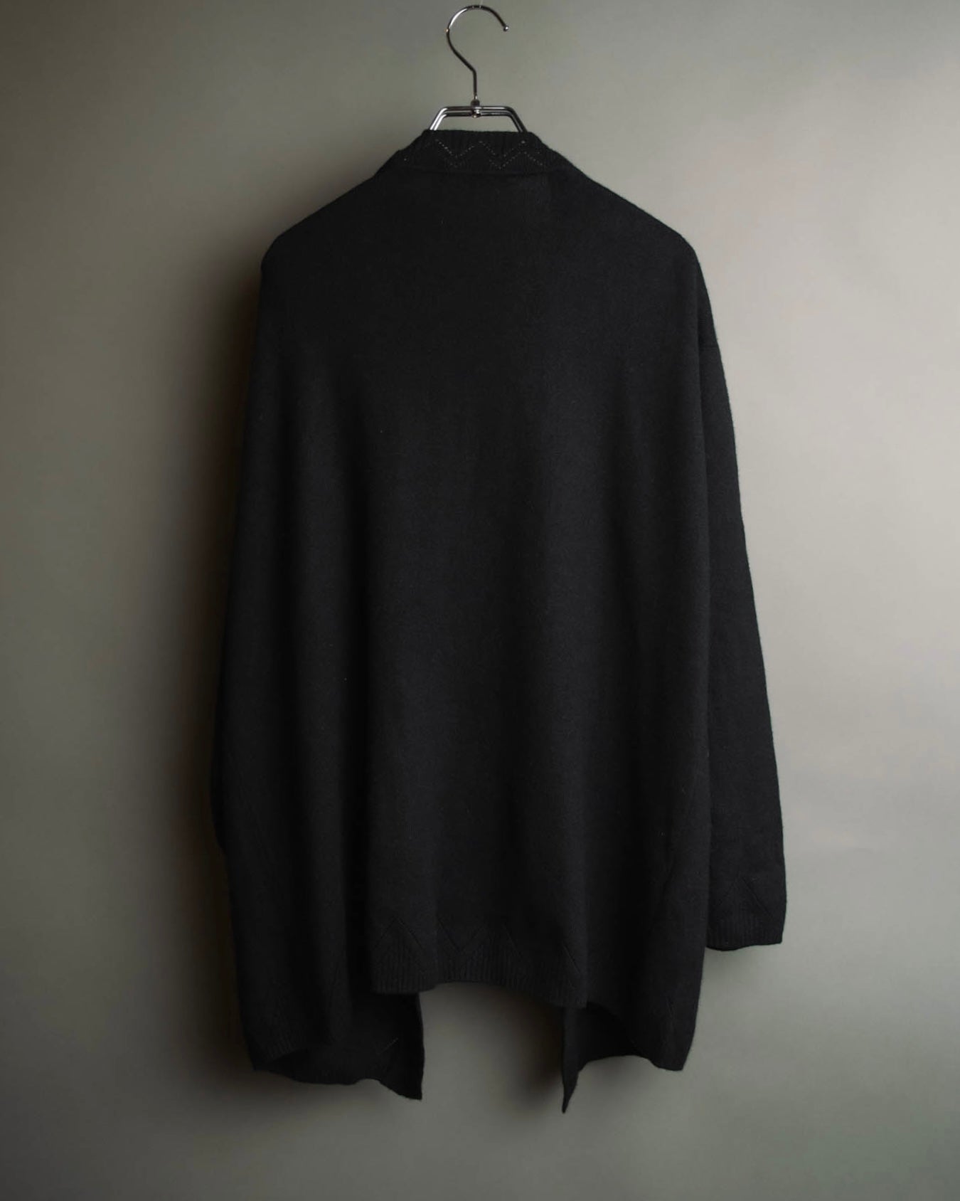 "Christian Dior" 90's-00's Open front wool silk pointelle knit cardigan