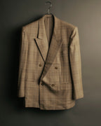 “Christian Dior MONSIEUR” 80’s-90’s Silk blend checked double breasted blazer