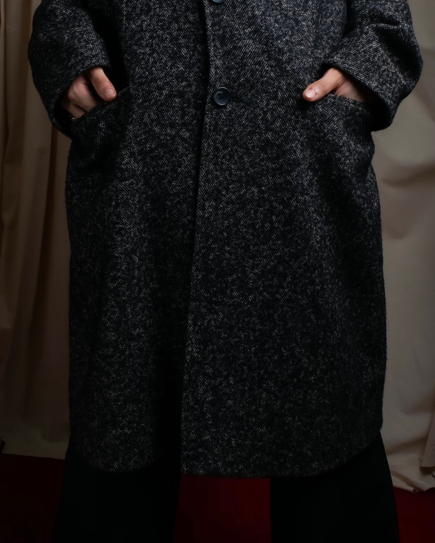 "DOLCE & GABBANA" Oversized tweed long chesterfield coat