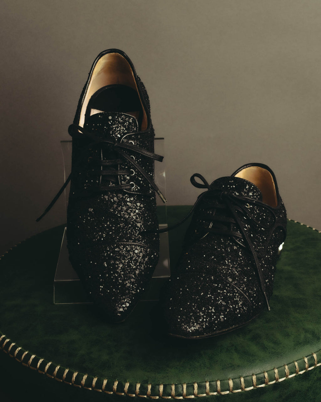 "Miu Miu" 2010's Embellished glitter lace-up oxford shoes