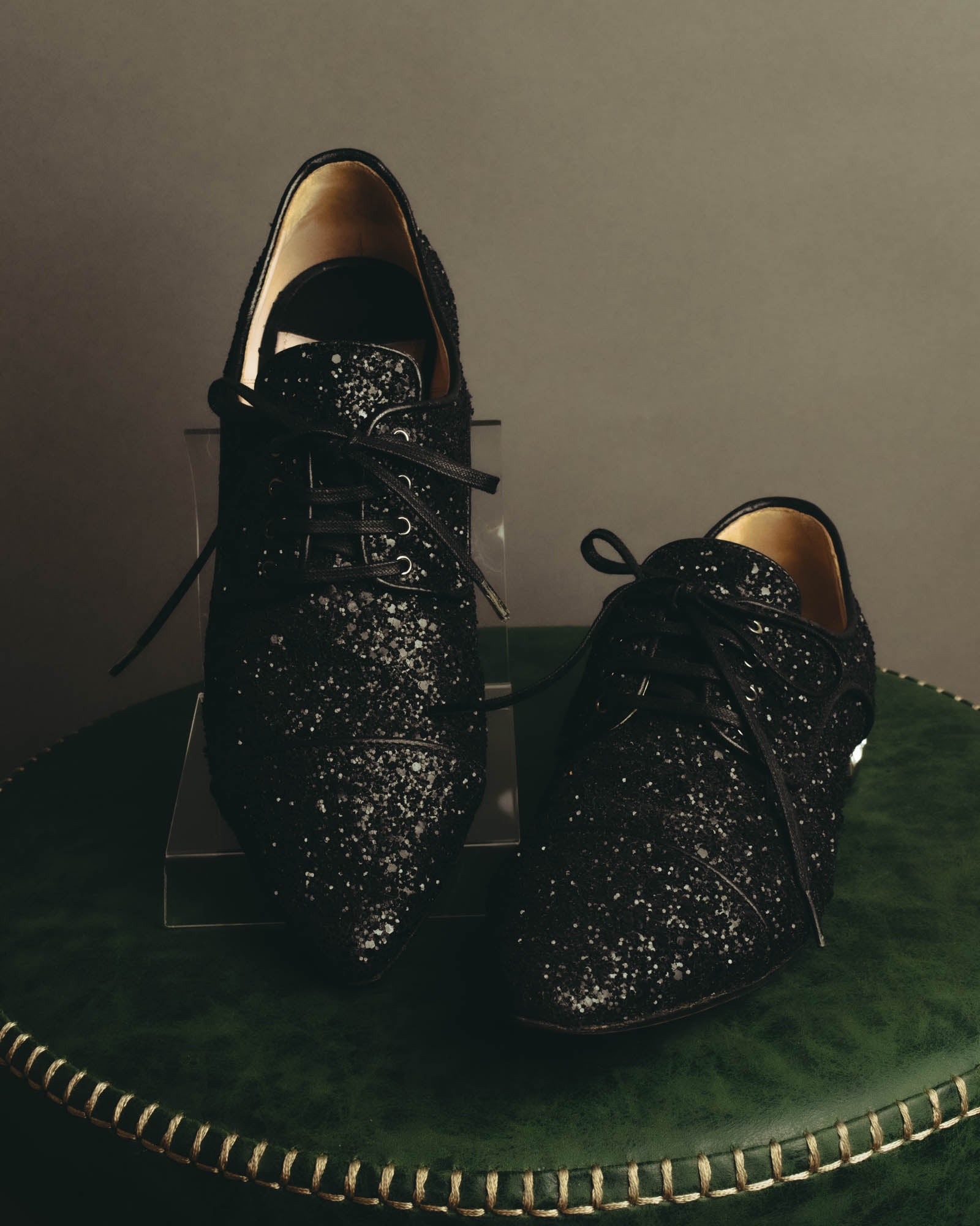 "Miu Miu" 2010's Embellished glitter lace-up oxford shoes