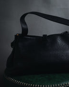 “Salvatore Ferragamo” Pebbled leather gancini hobo shoulder bag