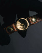 "CELINE" 70’s sulky logo leather bracelet