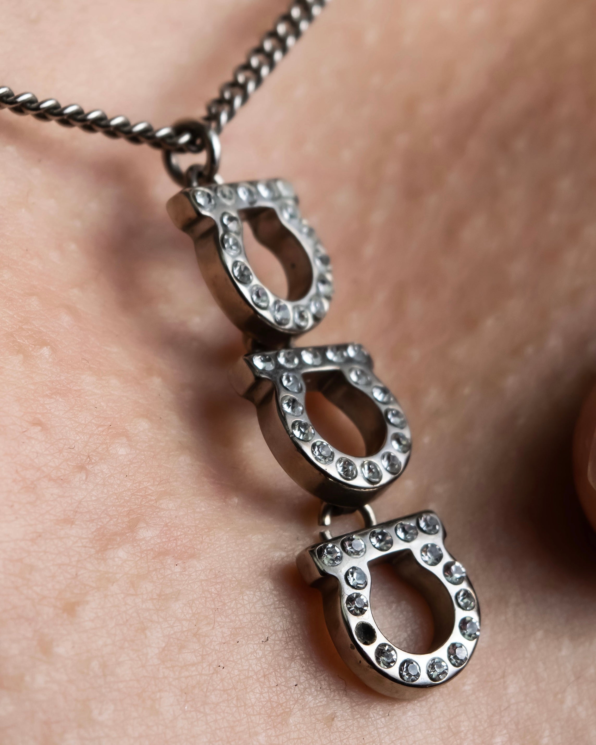 "Salvatore Ferragamo" Gancini pendant silver necklace