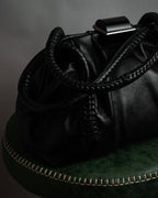 "Salvatore Ferragamo" Draping design lace-up detail leather bag