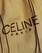 "CELINE" 80's-90's Vintage triangle flap gather leather shoulder bag