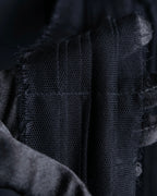 "YVES SAINT LAURENT" 2002 AW Scarf docking tulle design silk double zipper blouse