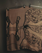 –SPECIAL– “Christian Dior” 00’s Trompe l’oeil lace corset print silk scarf