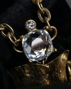 "YVES SAINT LAURENT" Crystal-embellished gold necklace