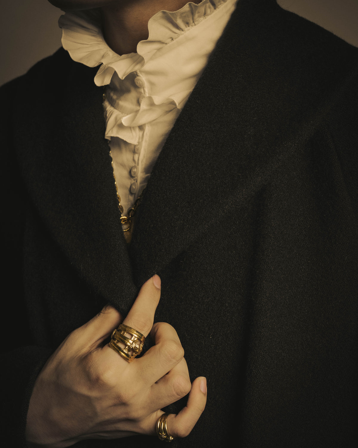-SPECIAL- "Salvatore Ferragamo" 90's-00's Alpaca wool oversized shawl collar long coat