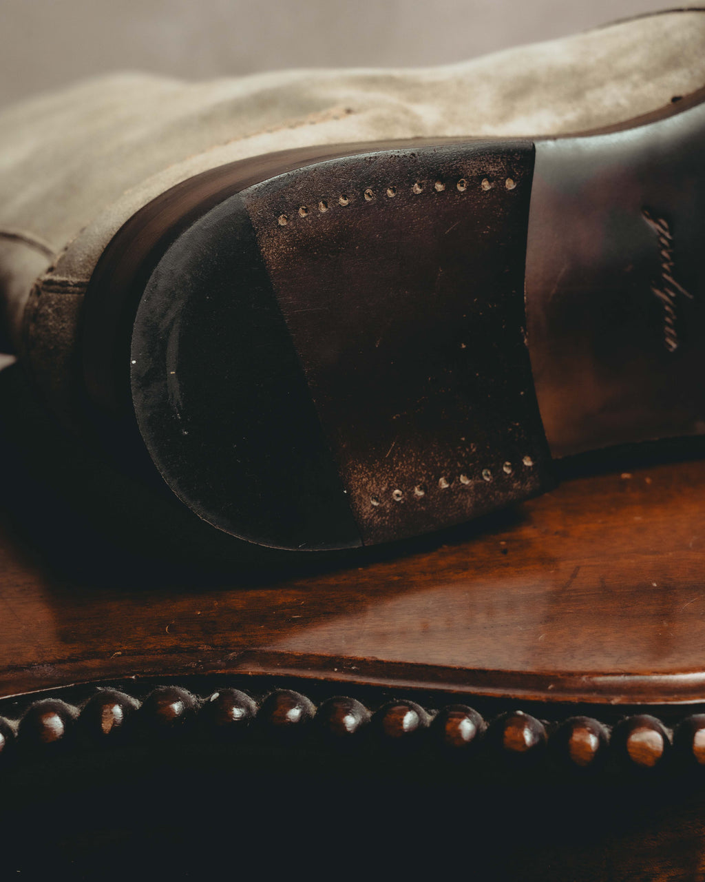 -SPECIAL- “Dior” 00’s Taupe suede square toe riding boots