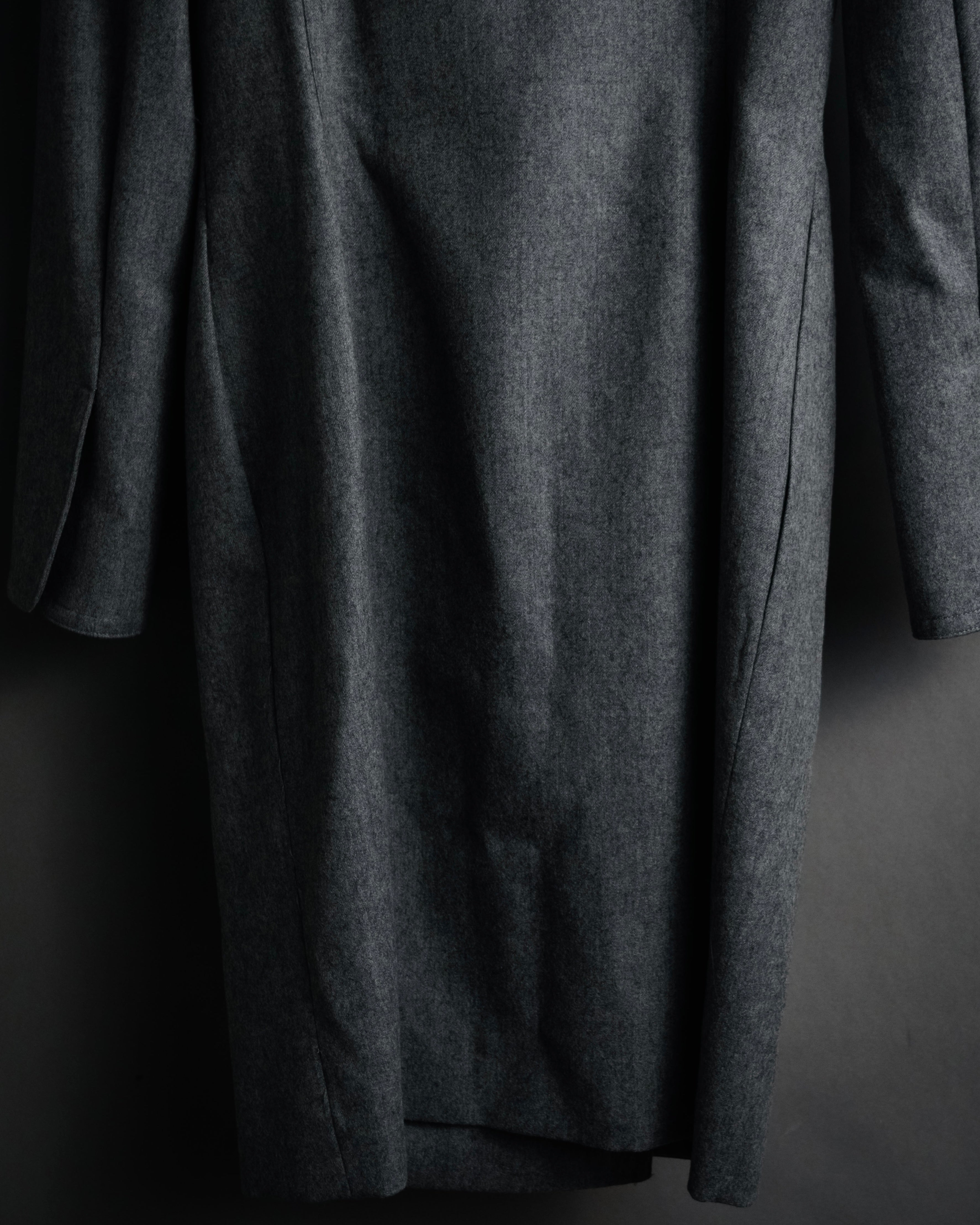 “Miss Dior” 90’s asymmetrical multi button wool dress