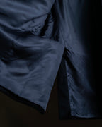 "HERMES" 90's Pure cashmere navy blue tailored jacket