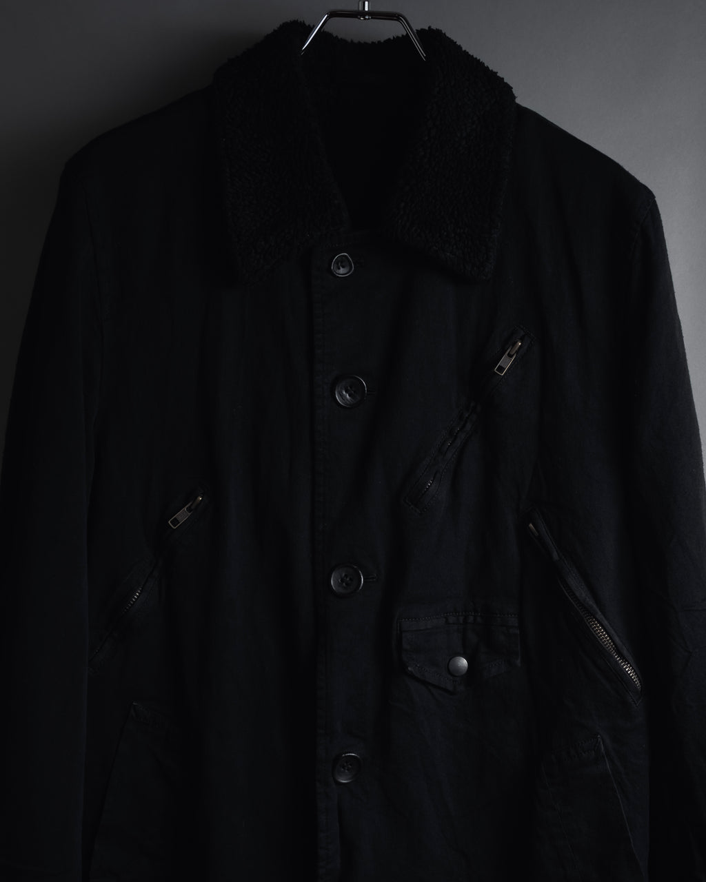 "COMME des GARCONS HOMME"
Utility zip pocket coat