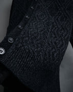 “Yves Saint Laurent” 90’s Textured diamond pattern cardigan