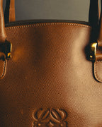 "LOEWE" 80s–00's logo embossed leather handbag