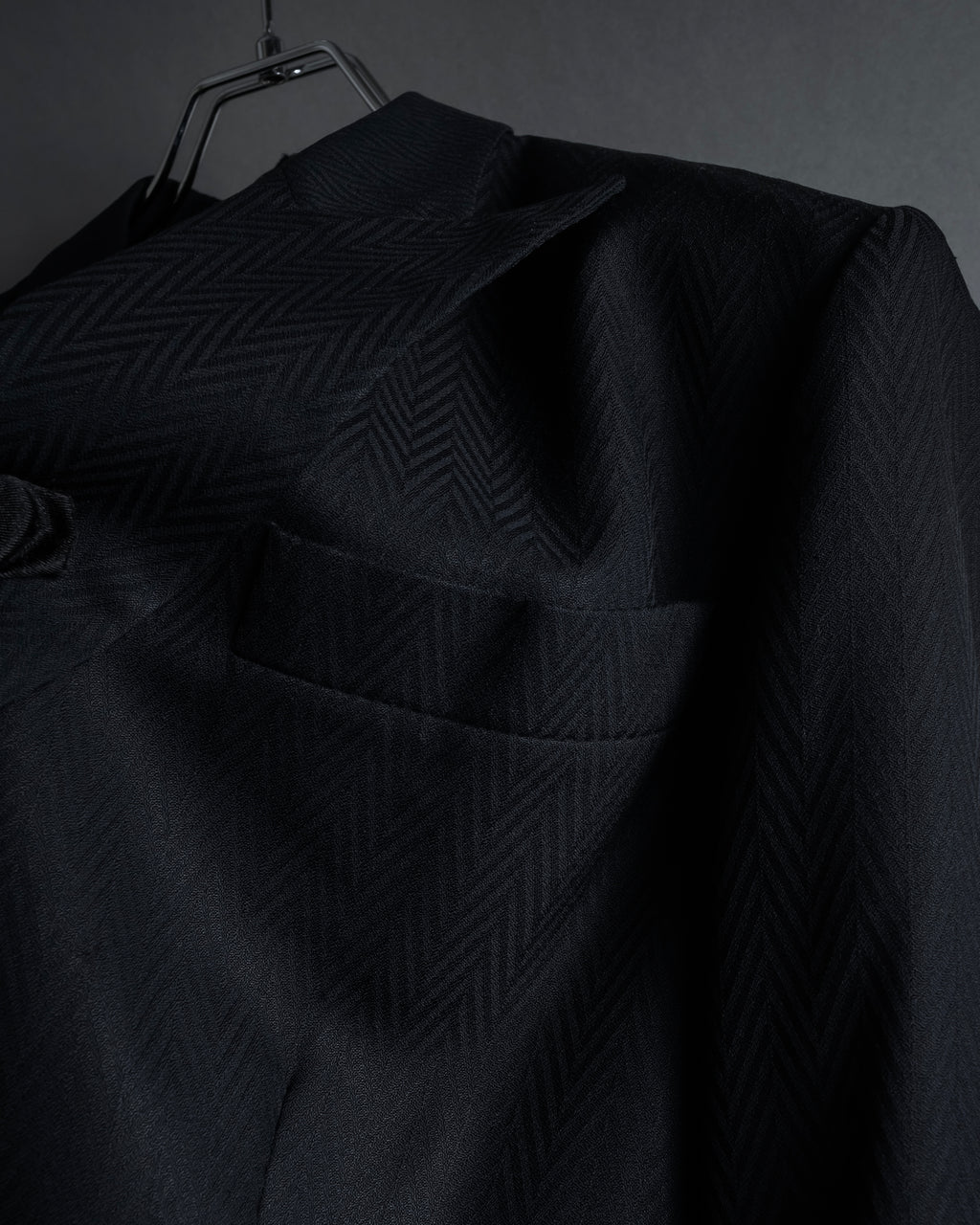 “Christian Dior” 90’s sculpted herringbone chester coat