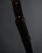 "Salvatore Ferragamo" 90’s crocodile embossed vara shoulder bag