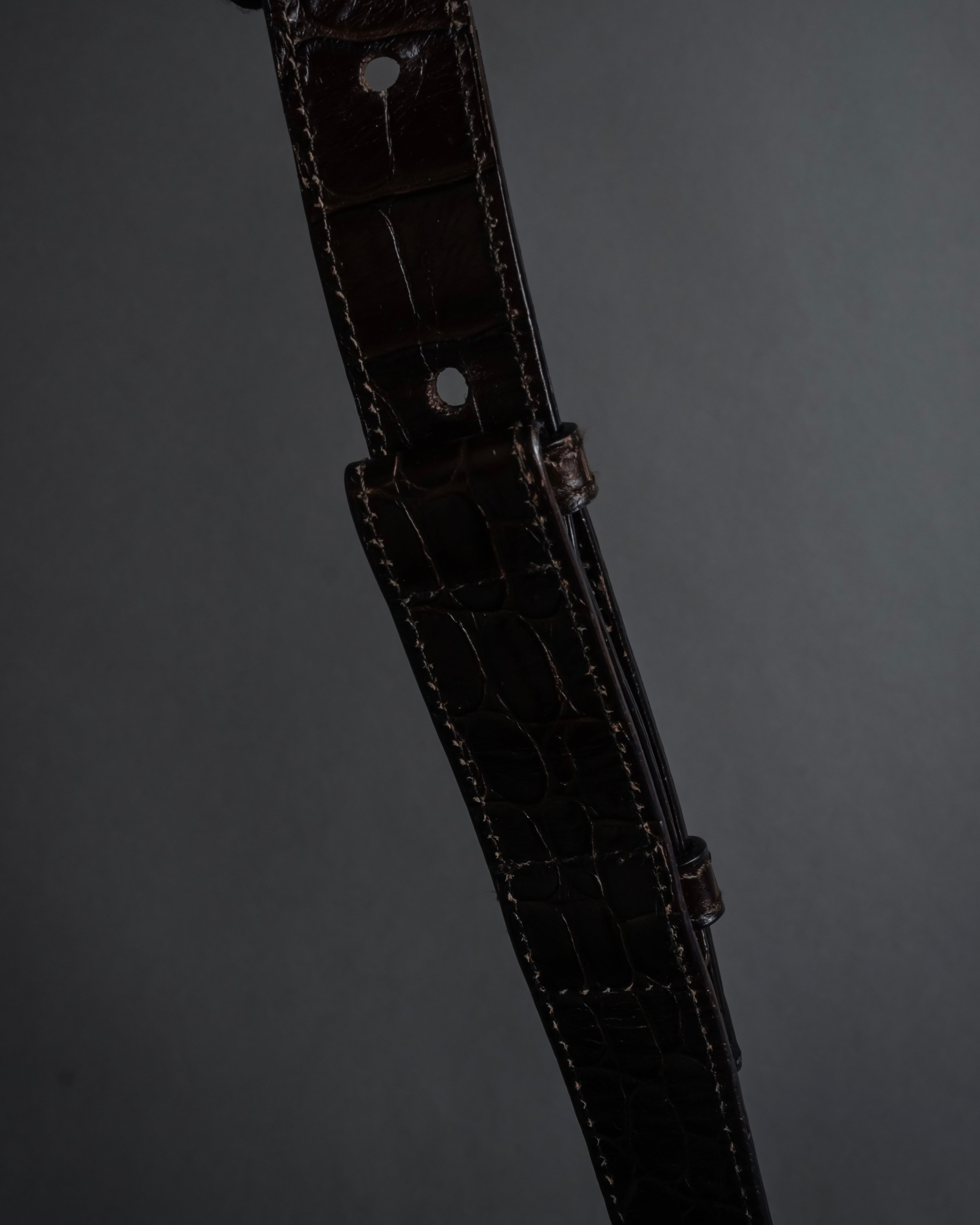 "Salvatore Ferragamo" 90’s crocodile embossed vara shoulder bag