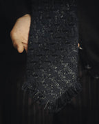-SPECIAL- “CHANEL” 05Spring black tweed fringe necktie