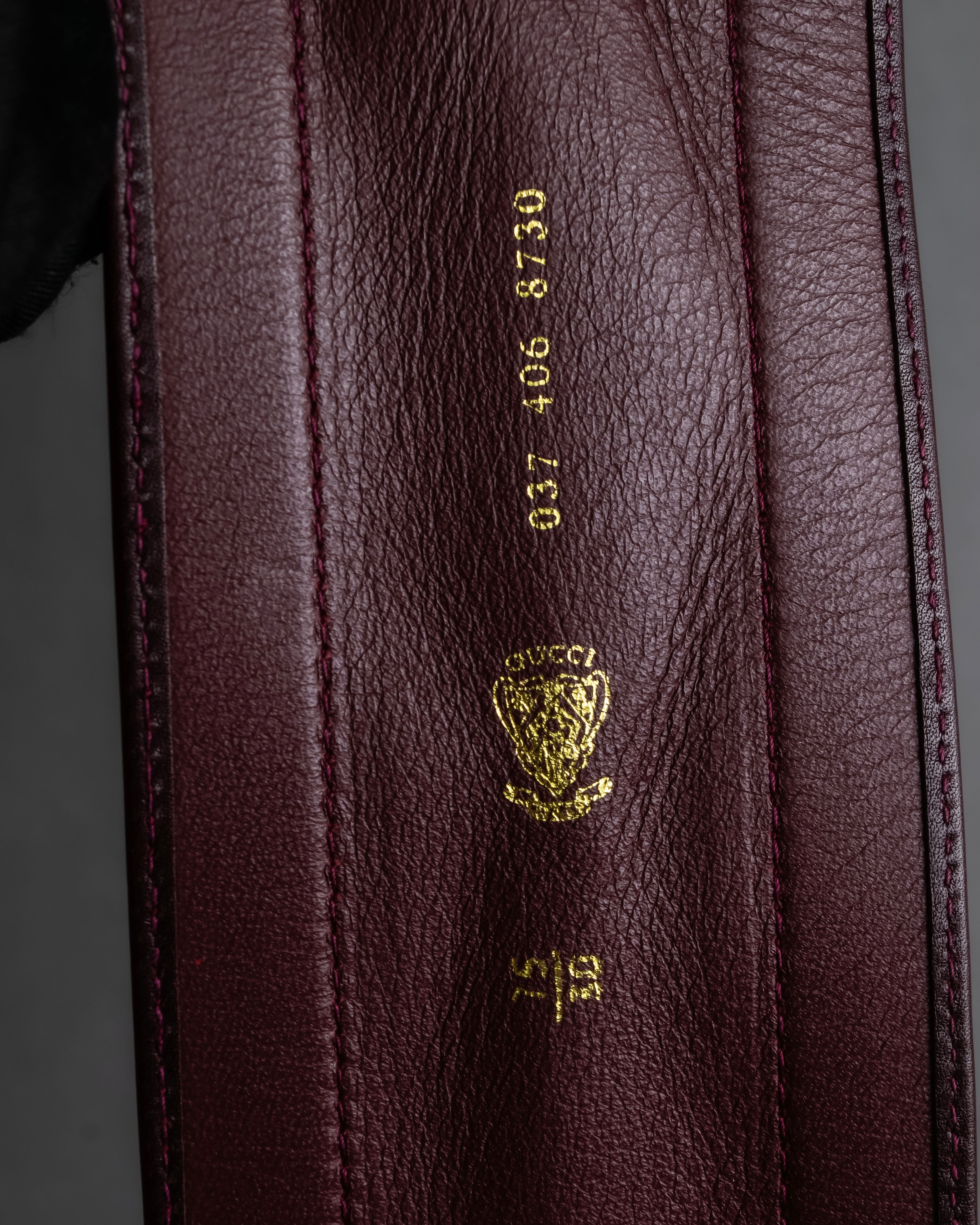 "GUCCI" Equus-derived bordeaux leather belt