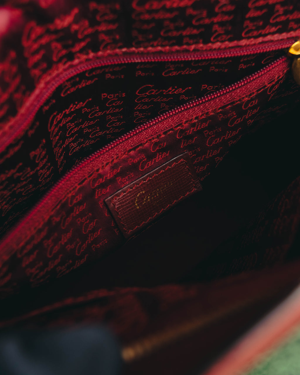 "Cartier" 80's-90's Bordeaux leather handbag