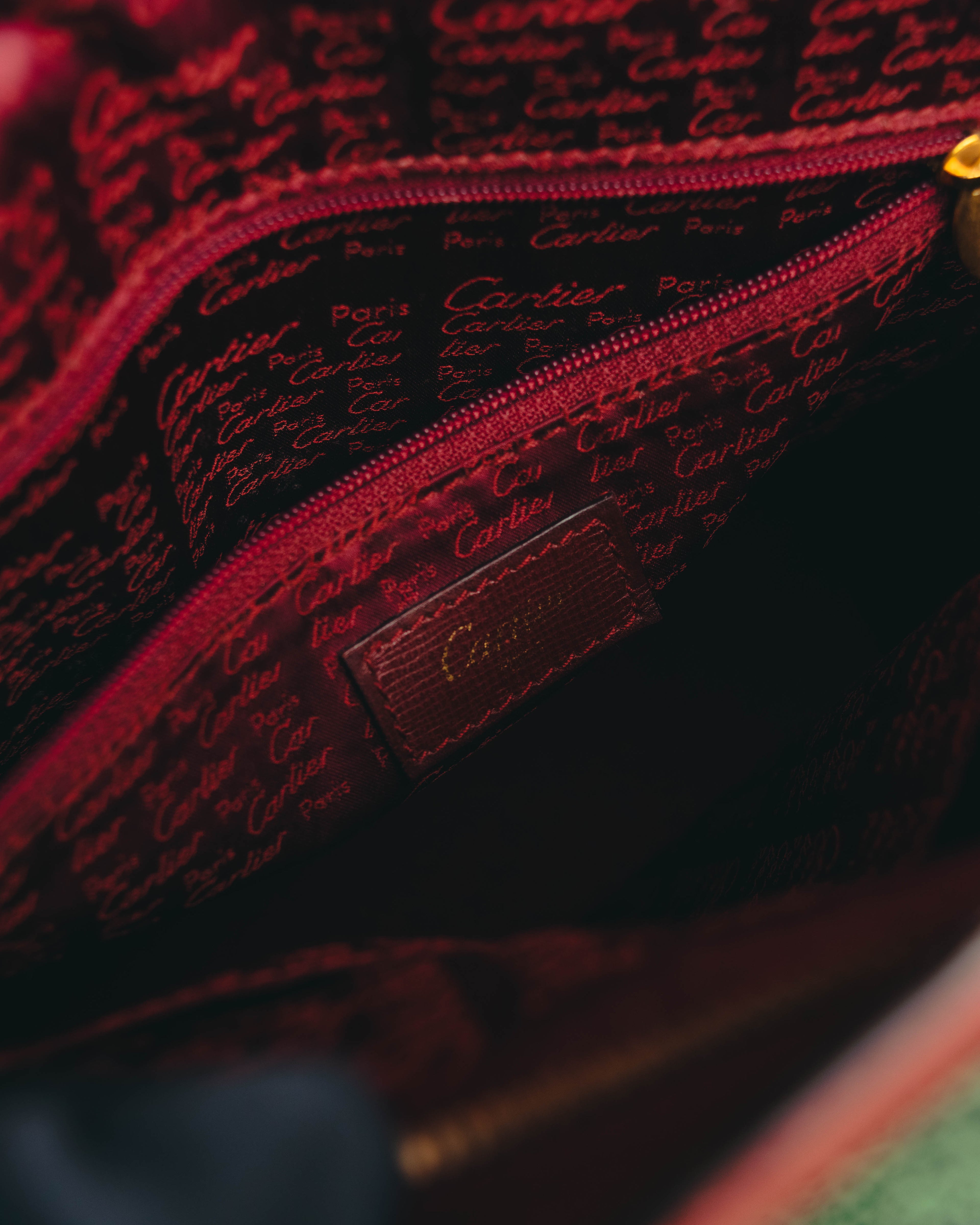 "Cartier" 80's-90's Bordeaux leather handbag