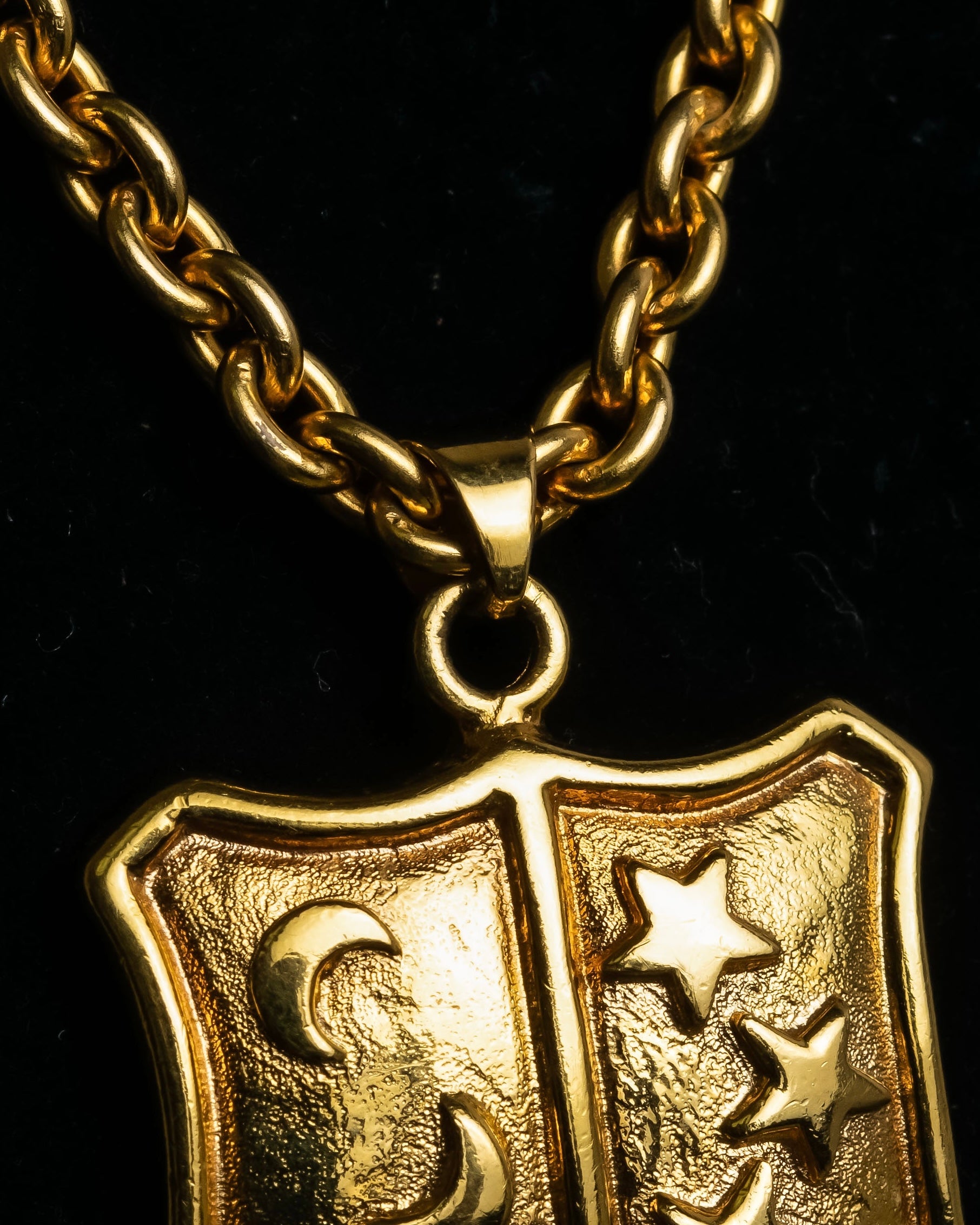 "CELINE" Moon & star top motif gold necklace