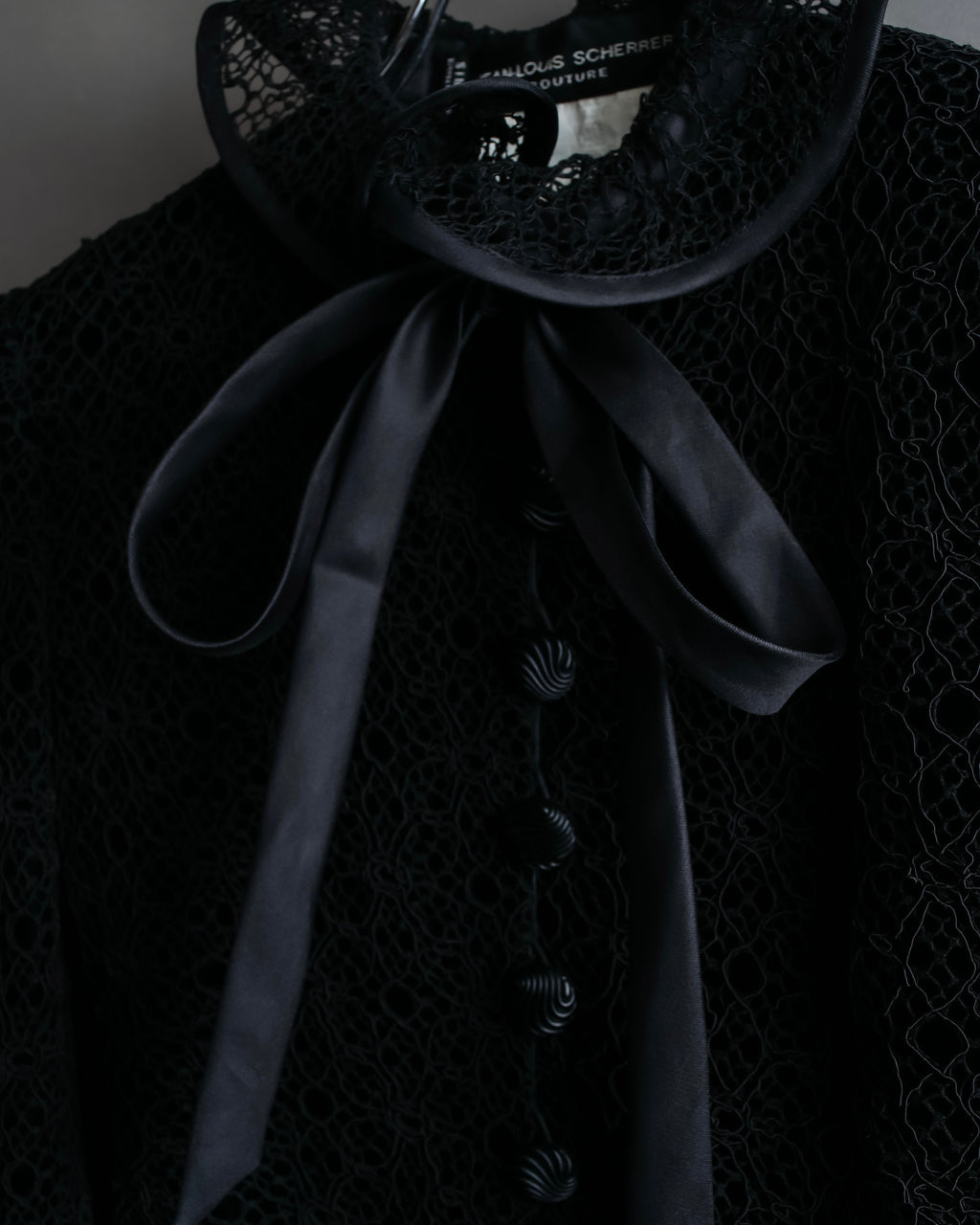 "JEAN-LOUIS SCHERRER" Lace frill design ribbon attached jacket