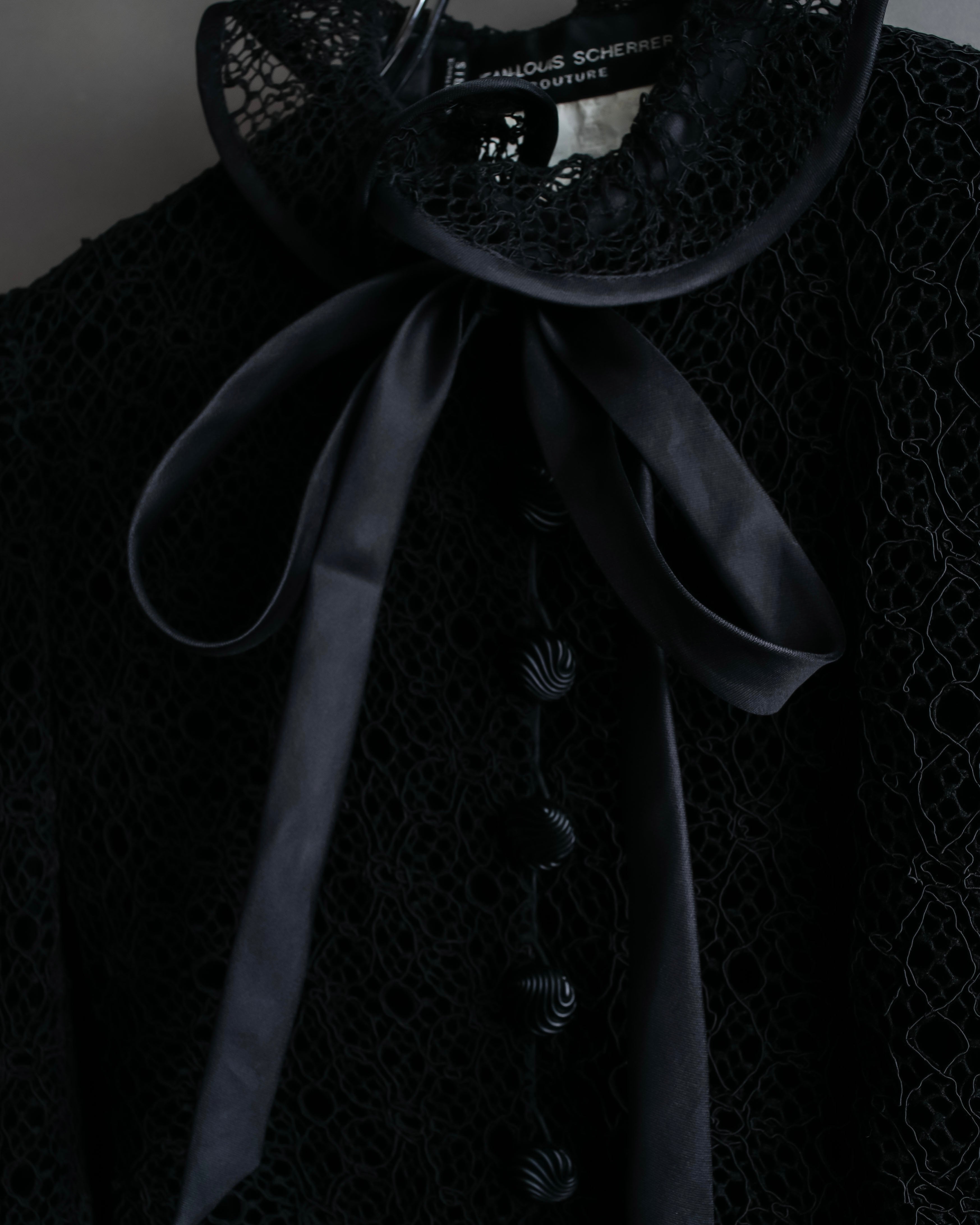 "JEAN-LOUIS SCHERRER" Lace frill design ribbon attached jacket