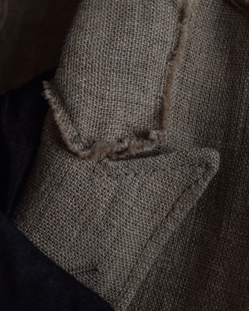 "Dolce & Gabbana" Raw edge frayed linen tailored jacket