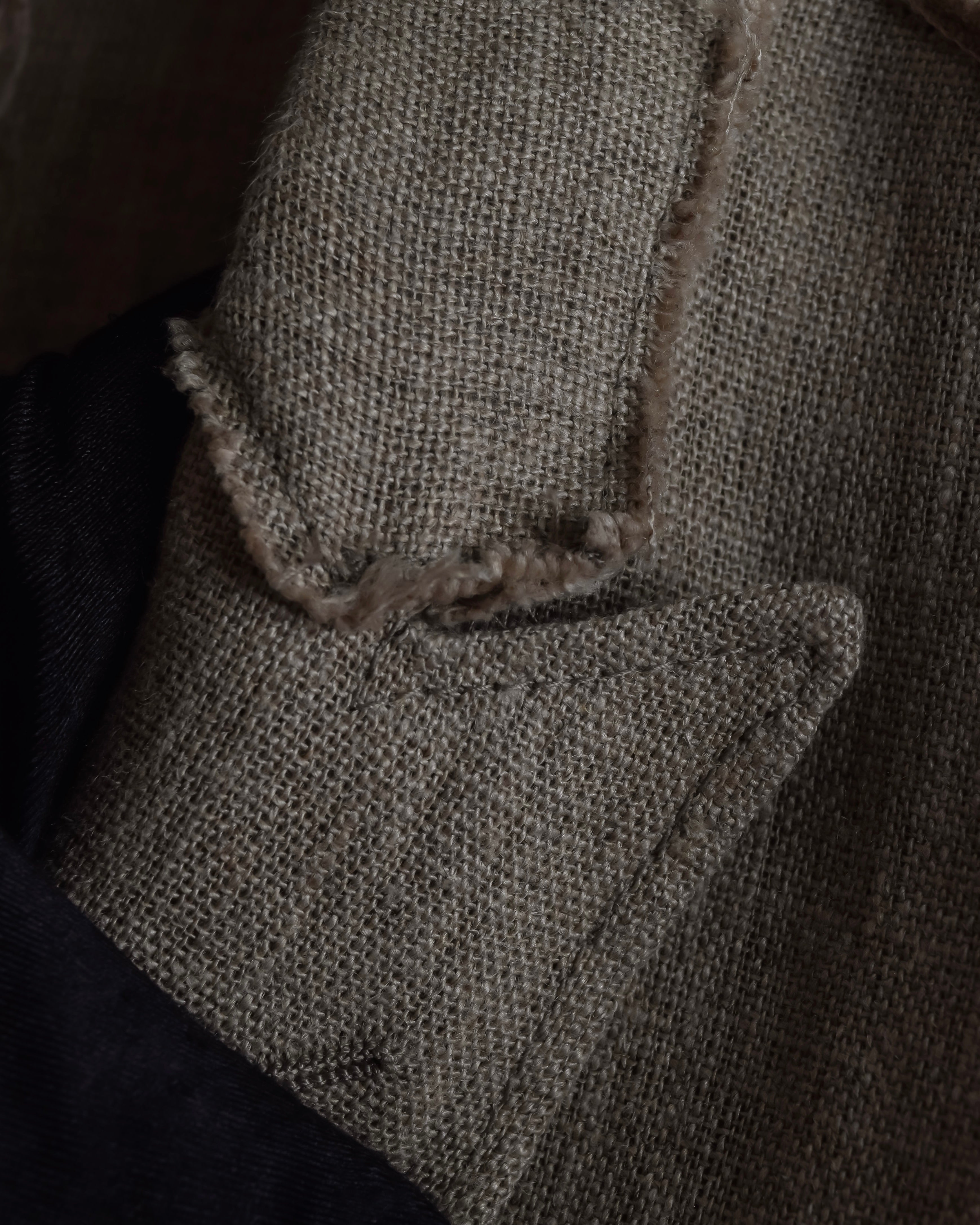 "Dolce & Gabbana" Raw edge frayed linen tailored jacket