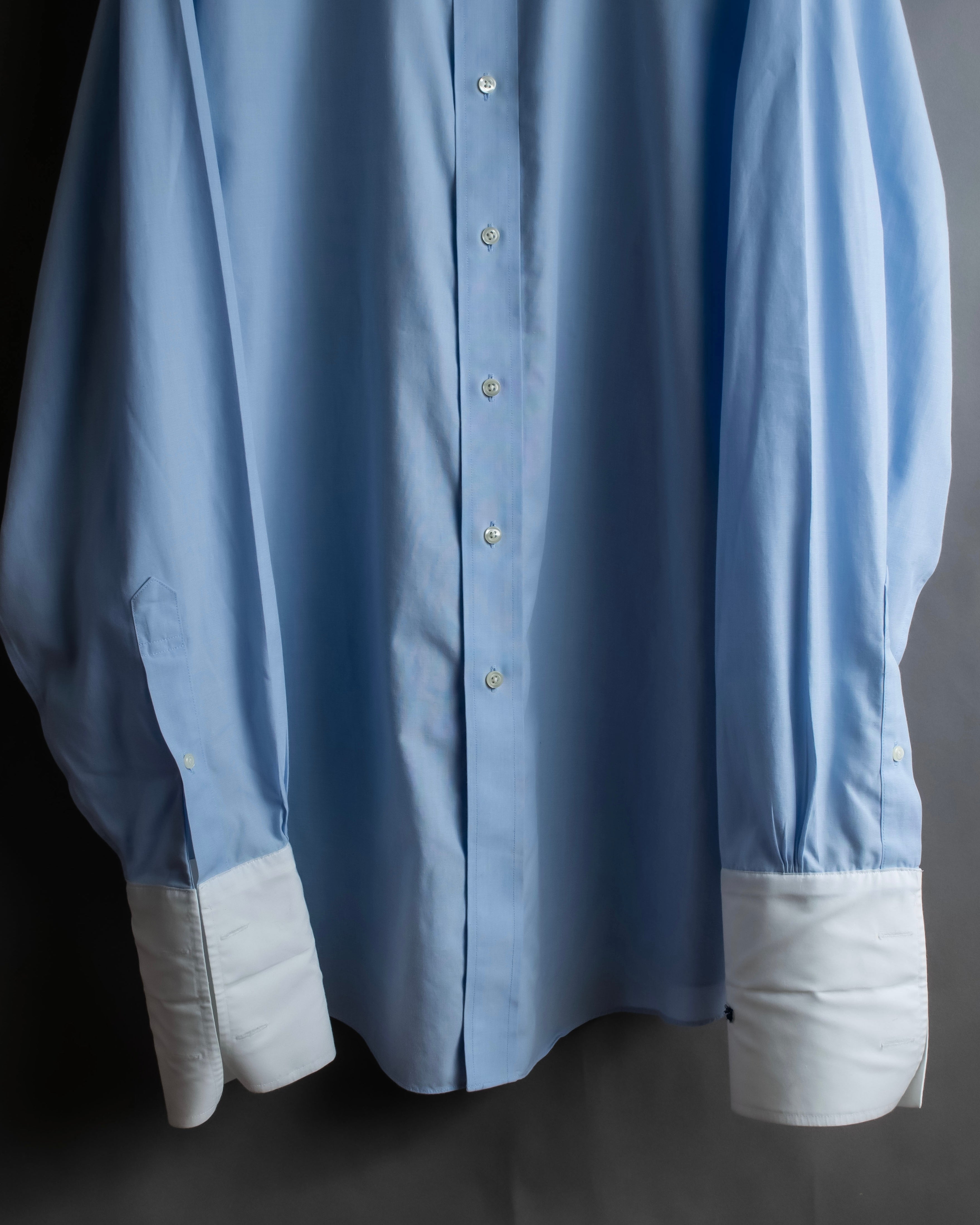 "BROOKS BROTHERS" Large cuffs design cleric oversized shirt