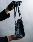 “Jean Paul Gautier” Crocodile-embossed shoulder bag