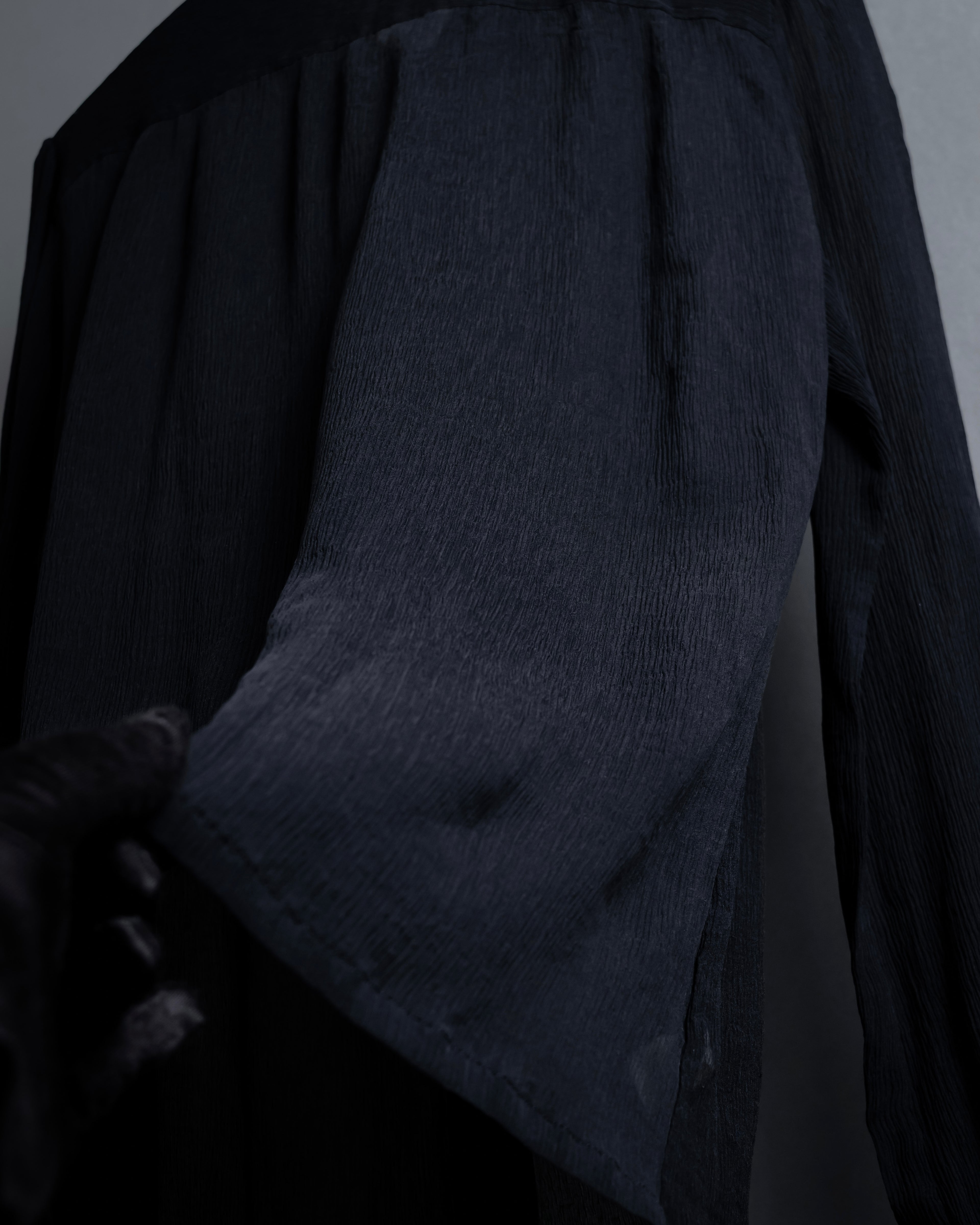 "Christian Dior PRETA PORTER" Compact gathered design crepe fabric blouse