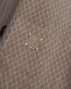 "CELINE" 80's-00's Classic diamond check long sleeve dress shirt