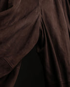"LOEWE" Dark brown color gathered design wide pants