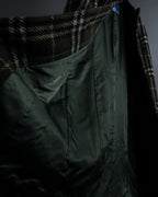 "BURBERRY" Leather switching design check tweed coat