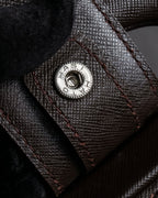 "BURBERRY" Metal belt design embossed PVC briefcase