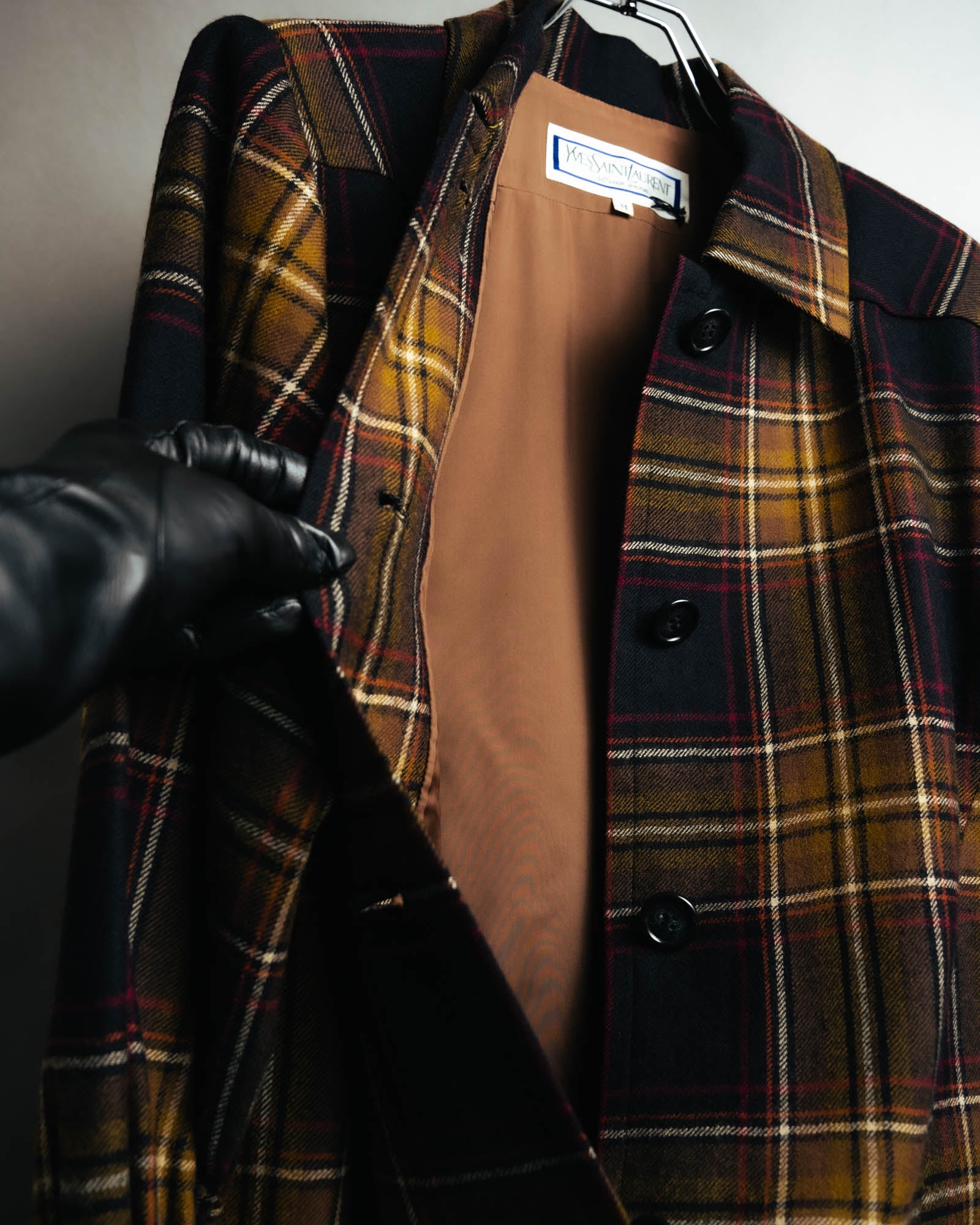 "Yves Saint Laurent" 80's-90's Plaid wool coat dress