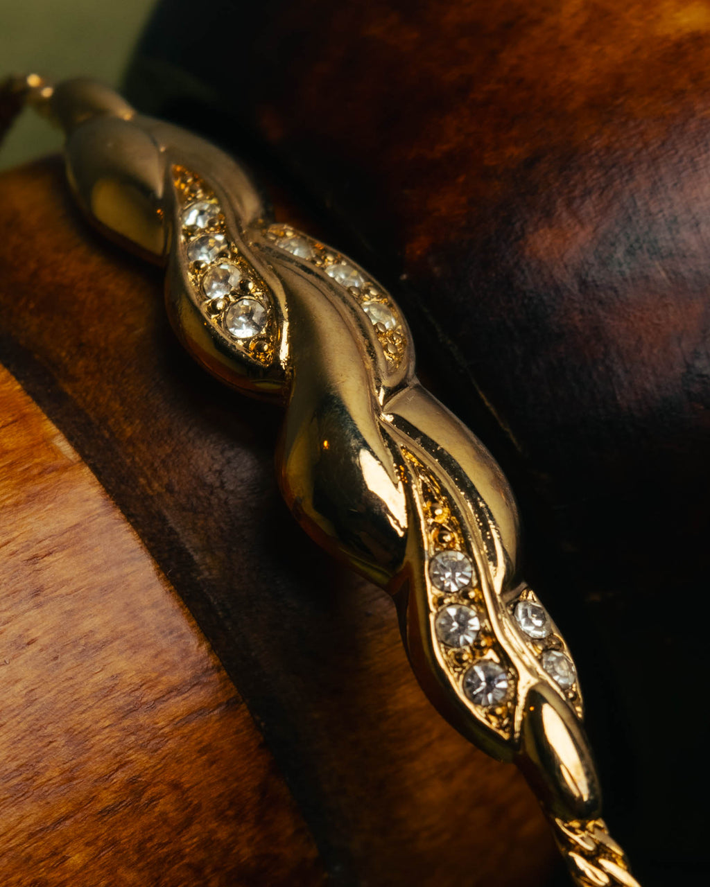 "Christian Dior" 80's-90's Gold tone rhinestone bracelet
