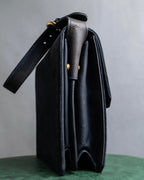 "GUCCI" Dark navy suede leather shoulder bag