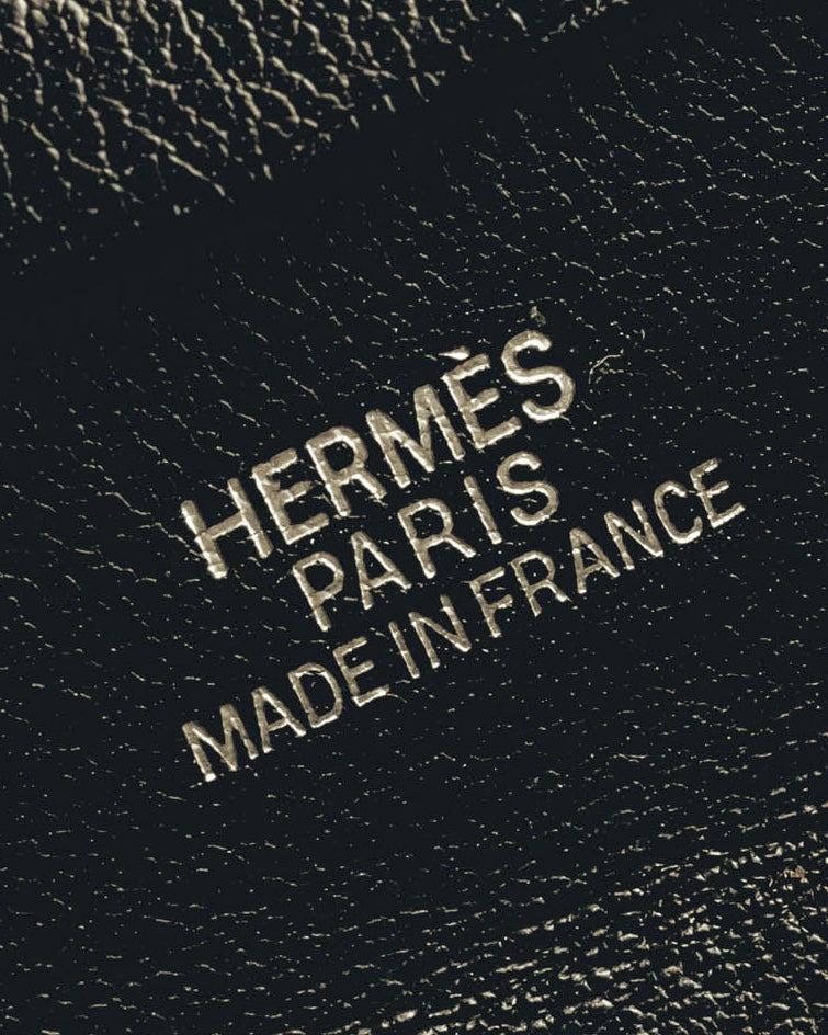"Hermès" Black grained leather coin case