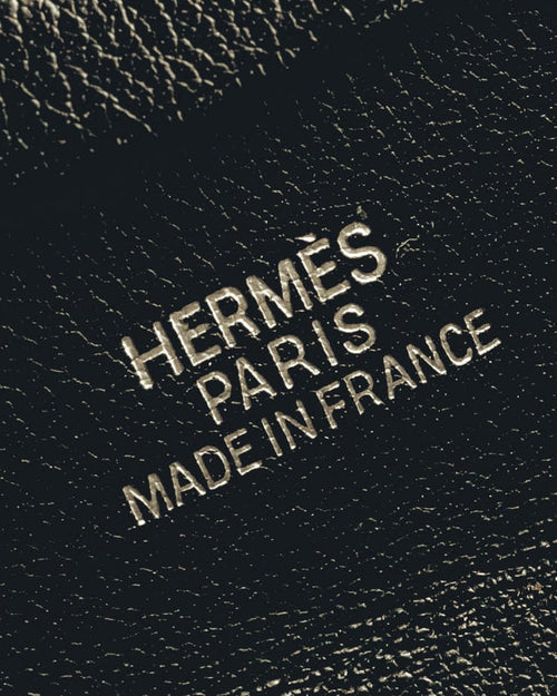"Hermès" Black grained leather coin case