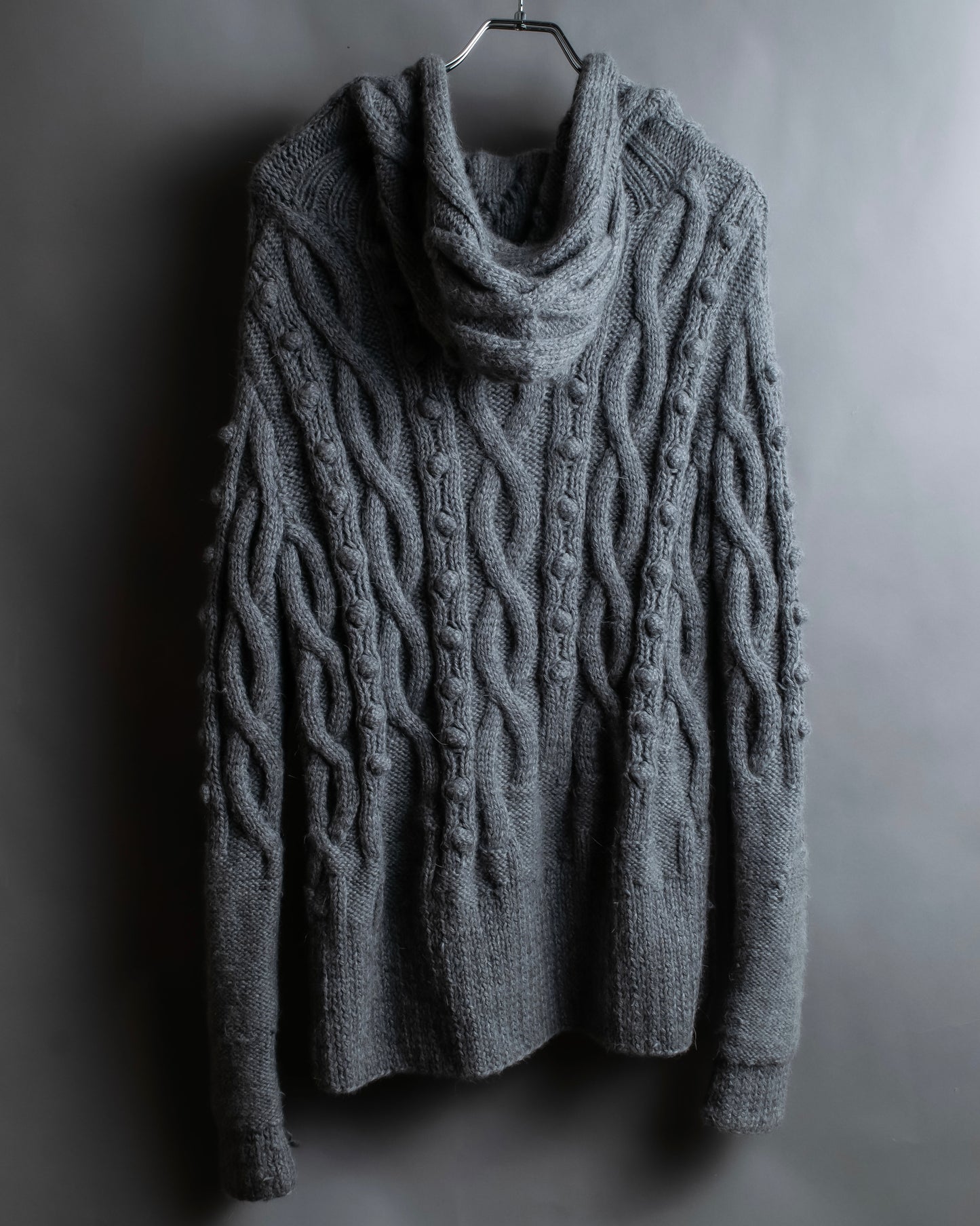 "JEAN PAUL GAULTIER" Cable knit design hooded pullover