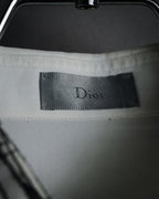 –SPECIAL– "Dior" 2024SS Embroidered grid-collar fly-front shirt