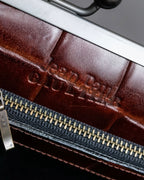 "JEAN PAUL GAULTIER" Logo engraved crocodile embossed 2way leather bag