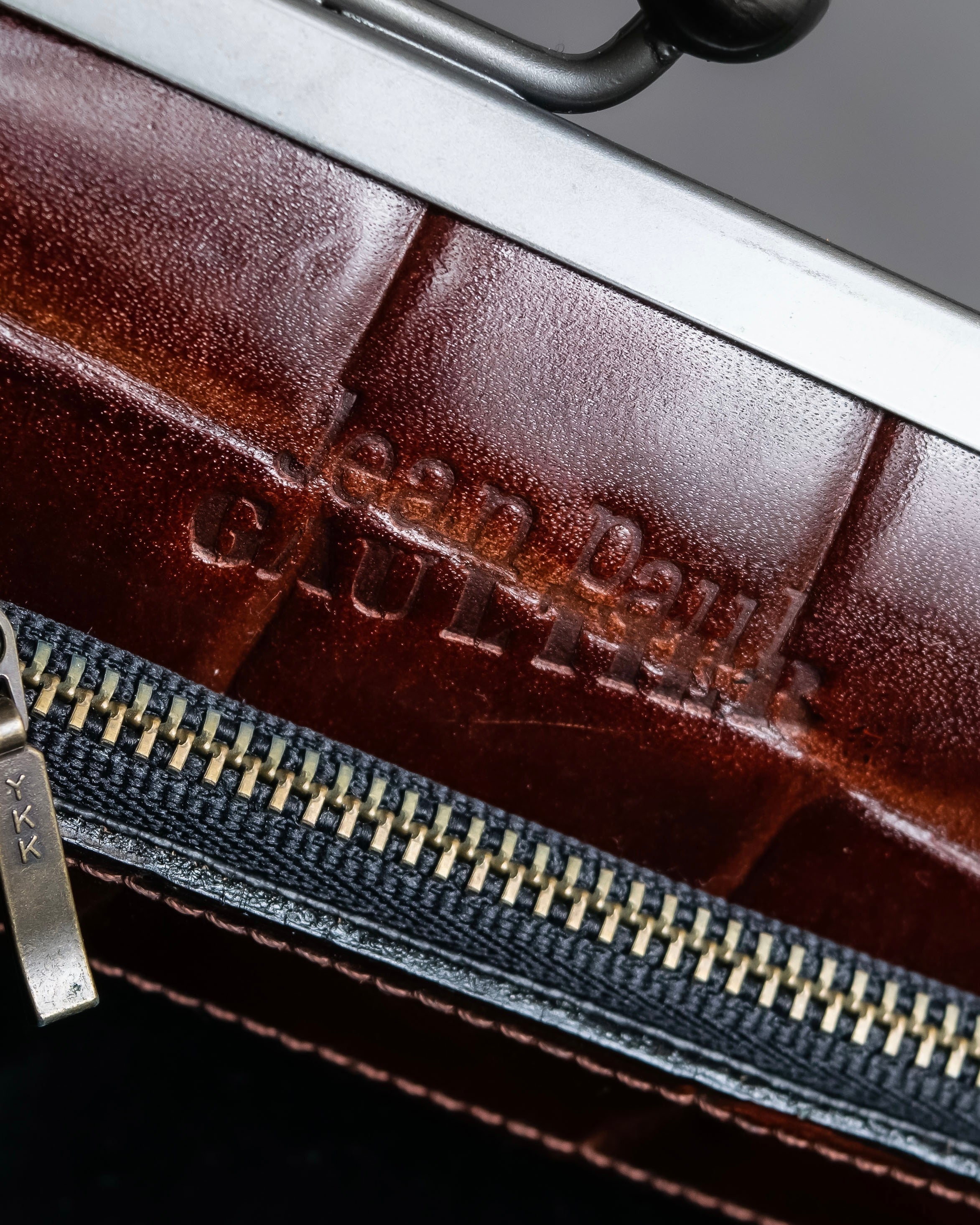 "JEAN PAUL GAULTIER" Logo engraved crocodile embossed 2way leather bag