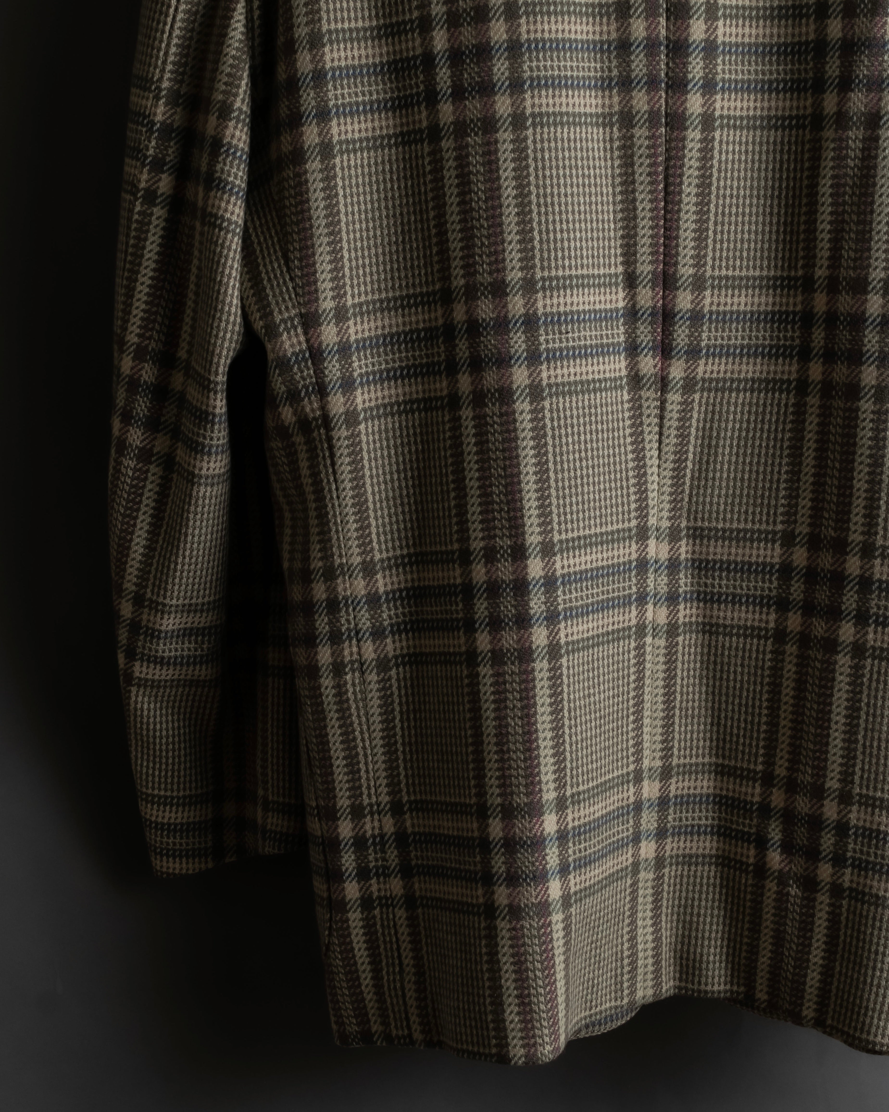 "BURBERRYS" Windowpane pattern tweed tailored jacket