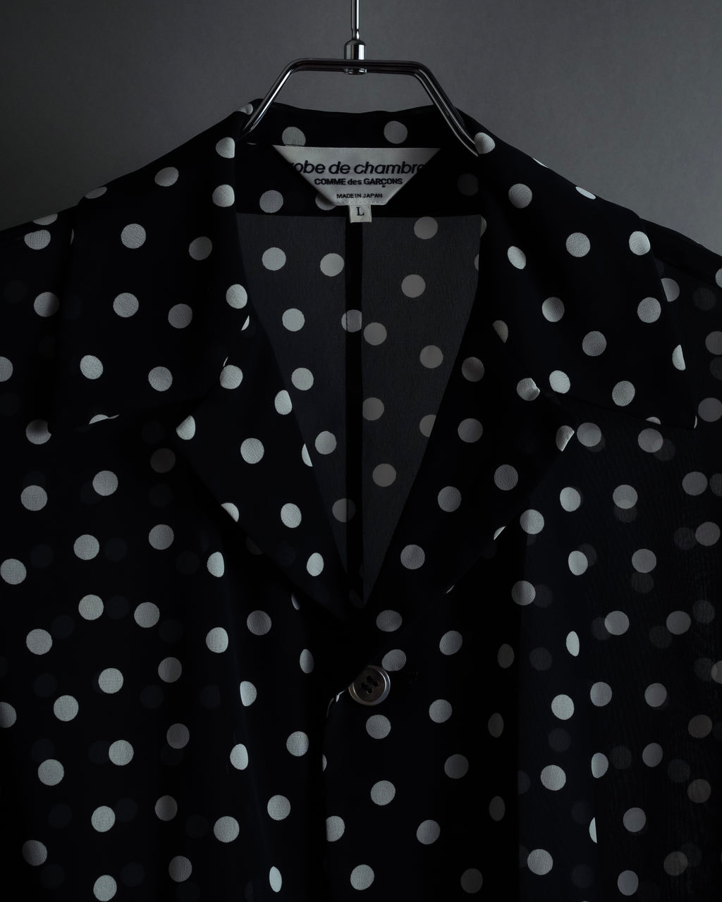 "robe de chambre COMME des GARCONS" 2002SS White dot pattern open collar shirt